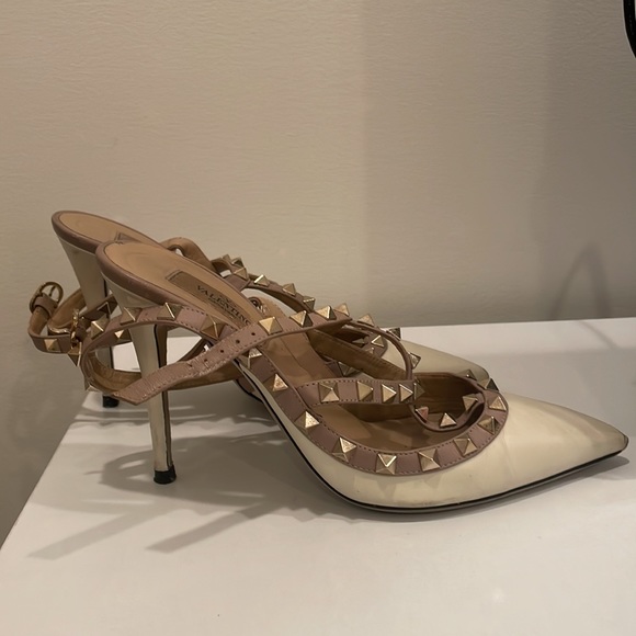 White/nude Valentino Studs size 38 worn and used - Picture 7 of 8